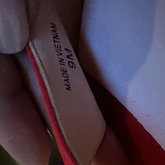 Red Kate Spade Oasis Lace Up Floral Embroidered Suede Heels - Picture 10 of 11